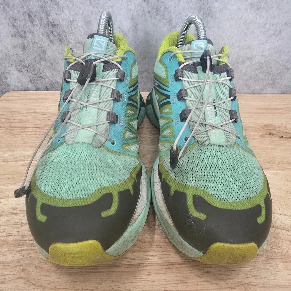 Salomon Wings Pro 2 Trail Running Shoes Womens 8 Lime Green Hiking Sneakers